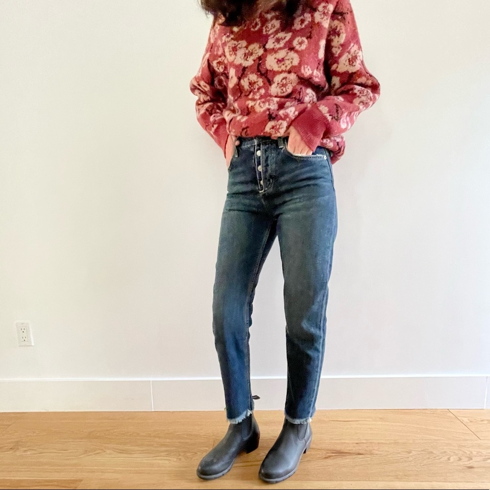 Nanette Lepore Pink Floral Sweater size small